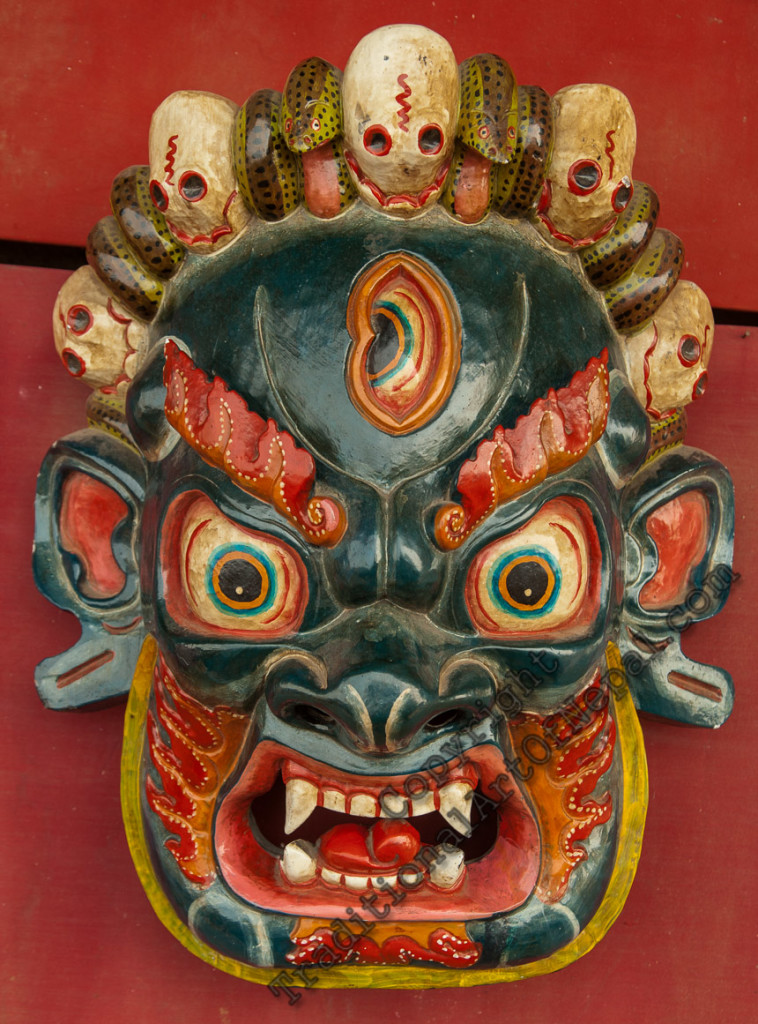 Newari Mask Of Wrathful Bhairab