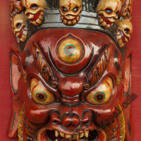Wood carved Tibetan Mask