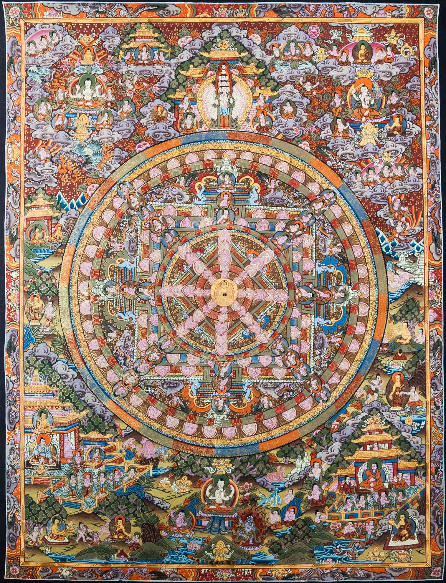 Mandala 1/4 Wheel Circle Buddhism Diy Layering Stencils - Temu