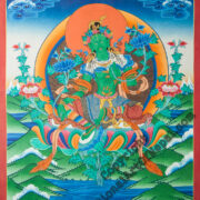 Student level thangka of green Tara