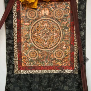 dark silk frame for thangka paintings