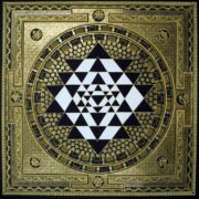 Sri Yantra Mandala Gold Black and White