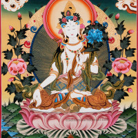 White Tara thangka painting