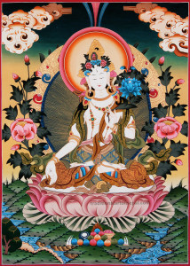 White Tara Thangka Painting | traditionalartofnepal.com