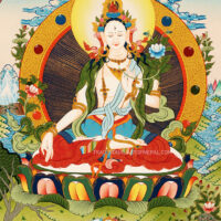 Thangka painting of the Buddhist Goddess White Tara