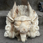 natural wood carved mask