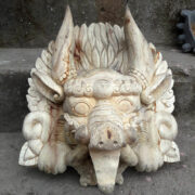 natural wood carved mask