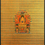 1000 buddha thangka with blue background