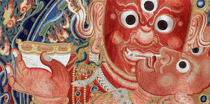 Tibetan painting Skull Cup