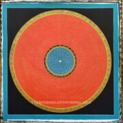 red triple yin yang mandala