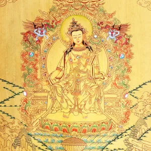 Gold Tara tangka painting