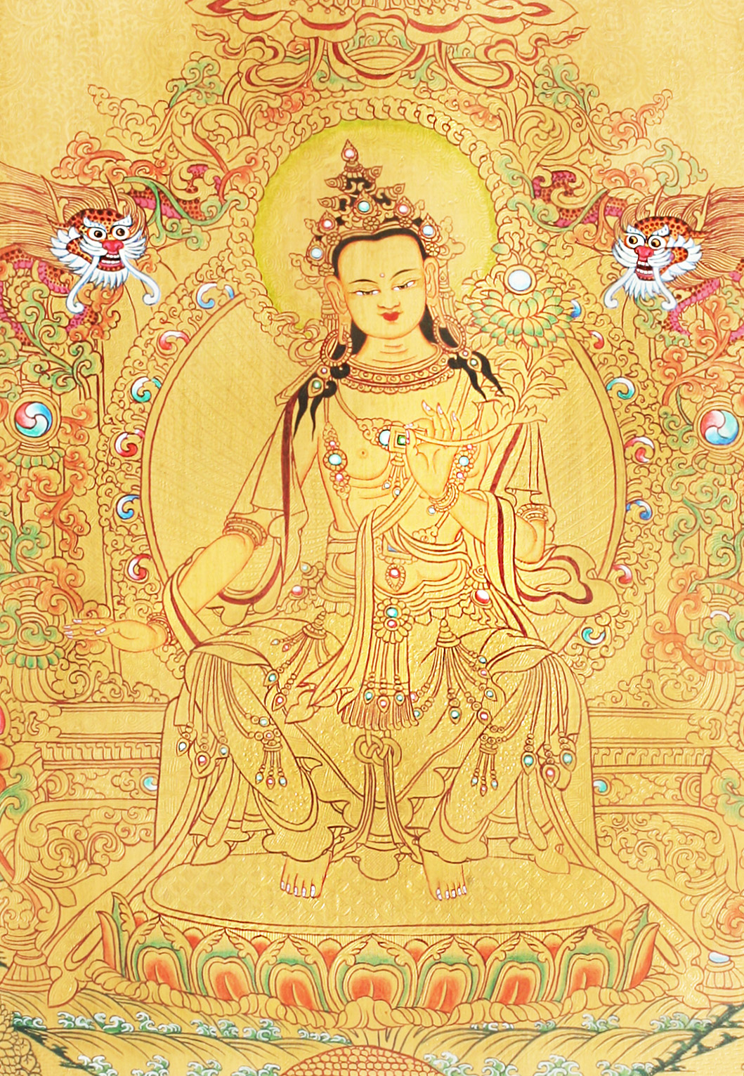 Yellow Tara Gold Thangka Painting | traditionalartofnepal.com