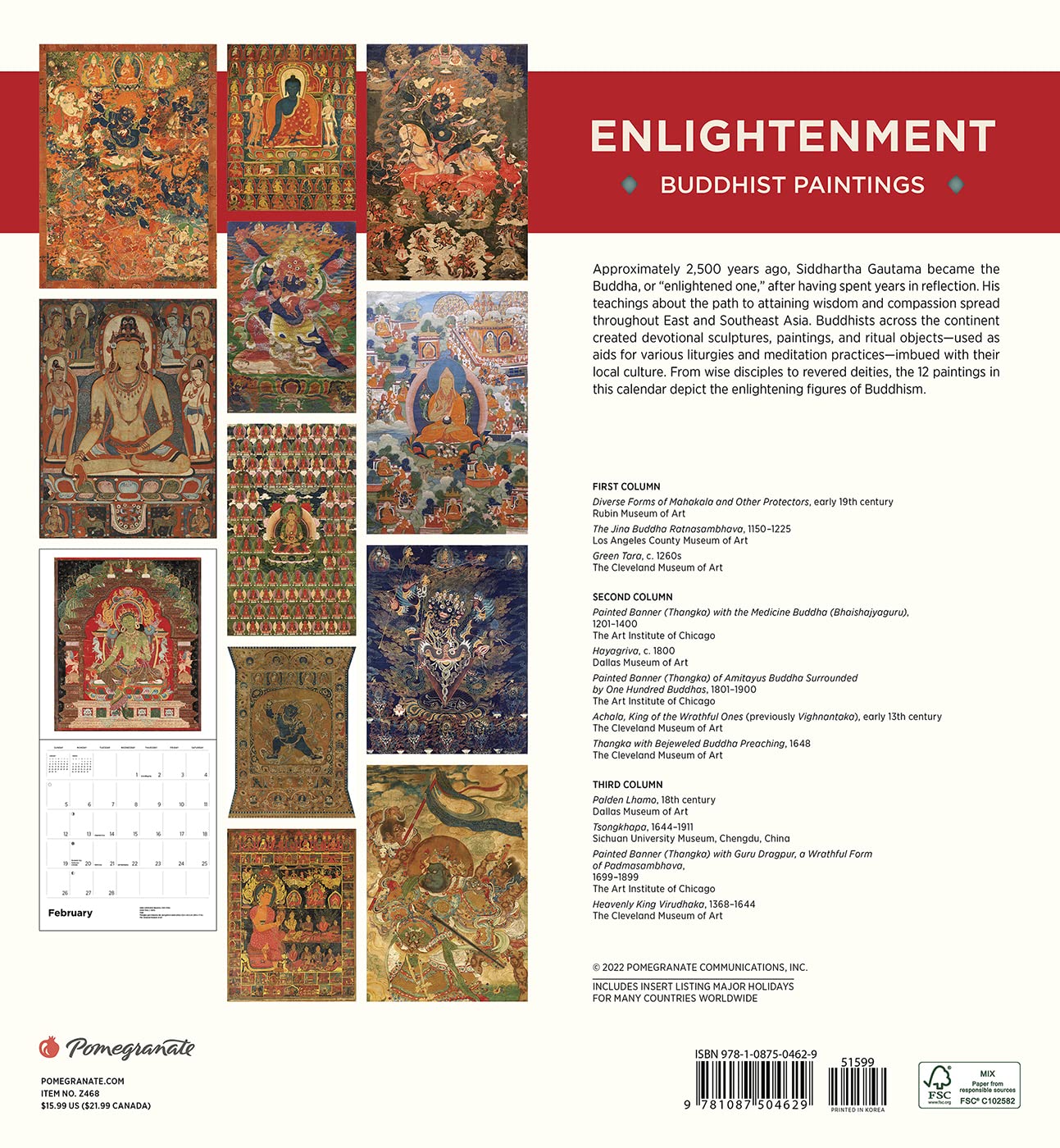 Buddhist Paintings Calendar 2022